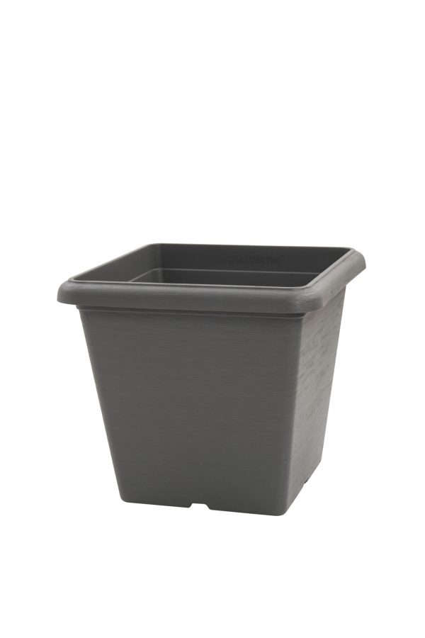 Recycled cube pot urban grey