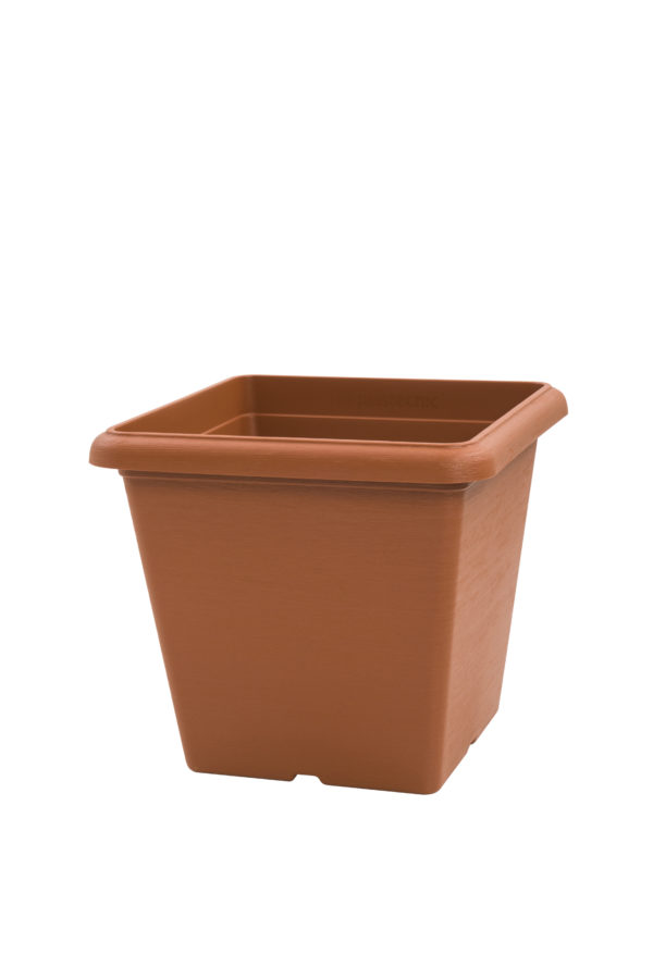 Recycled cube pot terracotta