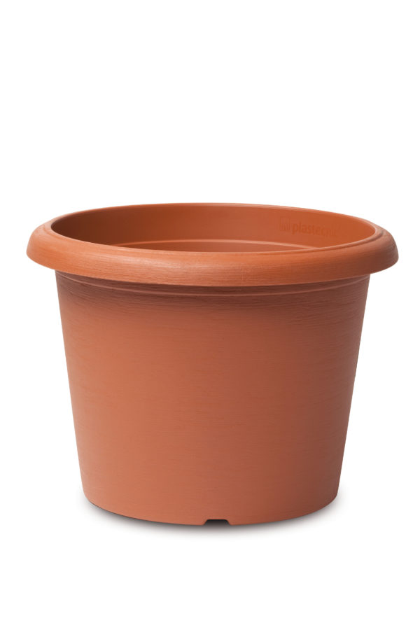 Recycled cylinder pot terracotta