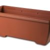 Recycled deep trough with saucer terracotta