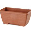 Recycled mini trough with saucer terracotta