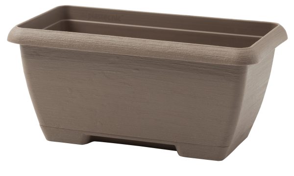 Recycled mini trough with saucer terracotta latte