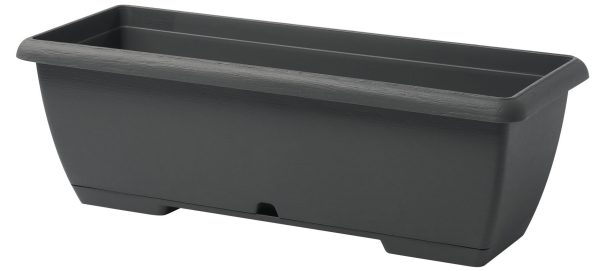 Recycled trough with saucer grey