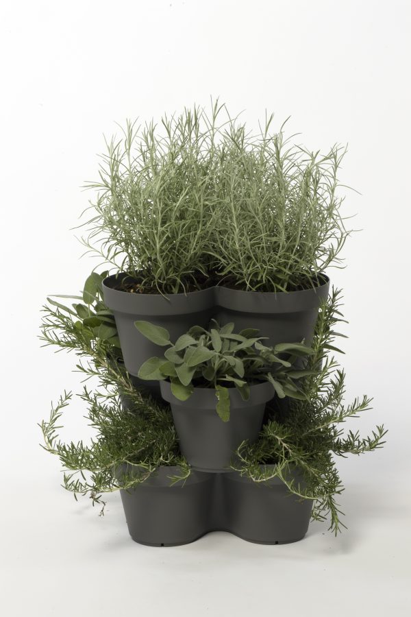 Contemporary Tower Pot Urban Grey